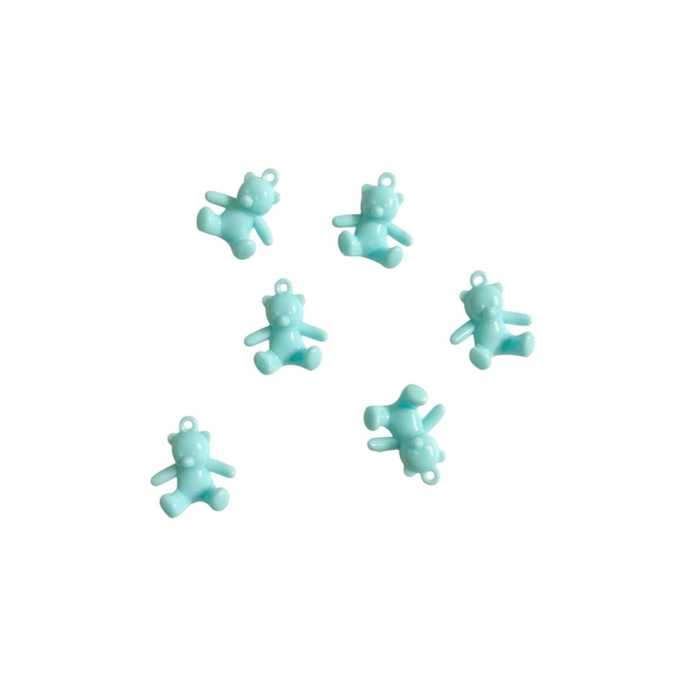 Baby Blue Teddy Bear Charms Cute Kawaii DIY Jewelry Earrings Bracelet Necklace